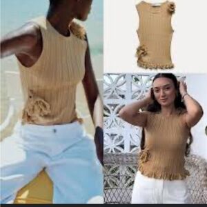 Zara fine knit flower top
